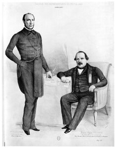 Victor Schoelcher en Francois-Auguste Perrinon, afgevaardigden van Guadeloupe en Martinique, 1849