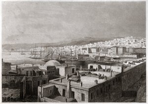 Zicht op Algiers (gravure, ca. 1850)