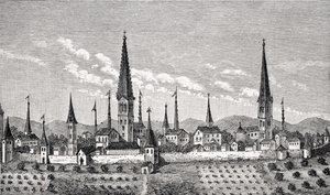 Uitzicht op Dortmund, naar een kopergravure in 