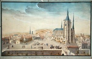 Uitzicht op Dourdan door een gevangene, c.1800
