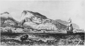 Uitzicht op Port Louis, Mauritius, illustratie uit Iles de l