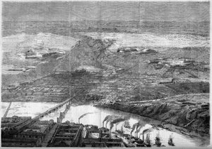 Uitzicht op Richmond City, Virginia, Verenigde Staten door French School