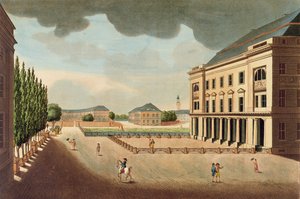 Zicht op de Beurs van Berlijn, begin 19e eeuw door French School