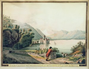 Uitzicht op het Château de Chillon, Meer van Genève