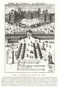 Uitzicht op het Kasteel van Meudon in 1700 door French School