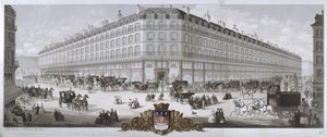 Uitzicht op het Magasins du Louvre warenhuis, Parijs, 1866