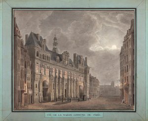 Zicht op het Maison Commune van Parijs, tussen 1790-95 door French School
