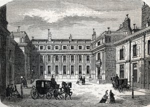 Uitzicht op het Ministerie van Openbaar Onderwijs, Hotel de Rochechouart rue de Grenelle, in Parijs door French School