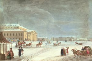 Uitzicht op het plein en het Grand Theatre, St. Petersburg door French School