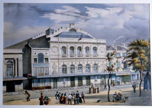 Zicht op het Théâtre de la Gaîté in Parijs door French School
