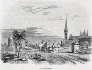 Uitzicht op de stad Saint Denis, begin 19e eeuw door French School
