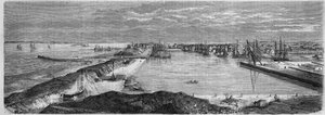 Uitzicht op de stad Saint Nazaire (Saint-Nazaire) (Loire Atlantique, 44) door French School