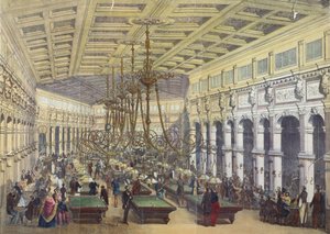 Zicht op het interieur van het Grand Cafe Parisien, Parijs, gegraveerd door Thibault, 1855