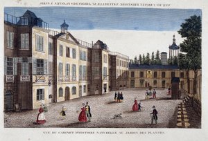 Uitzicht op het natuurhistorisch kabinet in de Jardin des Plantes in Parijs
