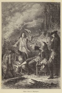 Villars gewond bij Malplaquet (gravure) door French School