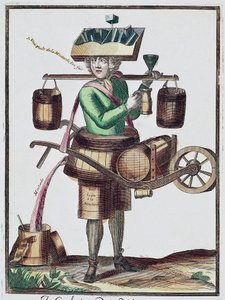 Azijnfabrikant, gekleurde gravure, Frankrijk