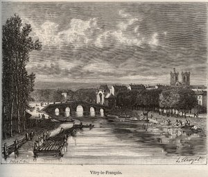 Vitry-le-Francois (Vitry le Francois) departement van de Marne - gravure in 