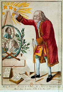 Voltaire (handgekleurde ets) door French School