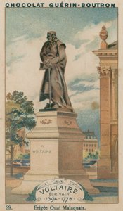 Voltaire, Schrijver, 1694-1778, Opgericht op Quai Malaquais door French School