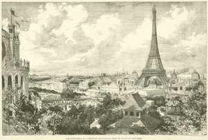 Overzicht van de Wereldtentoonstelling, genomen vanaf het Palais du Trocadéro door French School