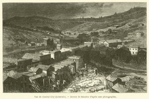 Uitzicht op Central City, Colorado (gravure) door French School
