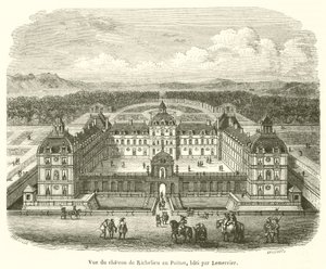 Zicht op het kasteel van Richelieu in Poitou, gebouwd door Lemercier door French School