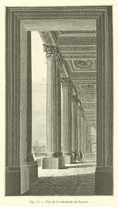 Uitzicht op de colonnade van het Louvre