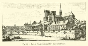 Uitzicht op het aartsbisschoppelijk paleis in 1650, naar Sylvestre