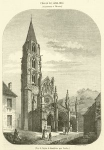 Zicht op de kerk van Saint-Pere, nabij Vezelay door French School