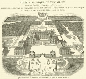 Uitzicht op het kasteel van Versailles onder Lodewijk XIII door French School