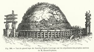 Vue du grand tope de Sanchi, d