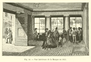 Interieur van het mortuarium in 1855