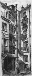 Binnenaanzicht van de binnenplaats van het huis gelegen aan de 18, rue d