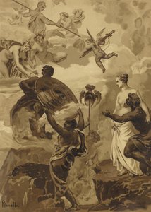 Vulcan geeft Venus de wapens die hij voor Aeneas heeft gesmeed door French School