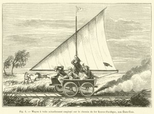 Zeilwagen momenteel in gebruik op de Kansas-Pacific spoorweg, in de Verenigde Staten