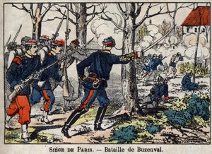 Oorlog van 1870 tussen Frankrijk en Pruisen: Slag bij Buzenval in de regio Parijs op 19/01/1871. door French School