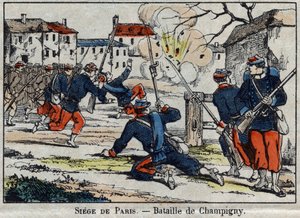 Oorlog van 1870 tussen Frankrijk en Pruisen: de Slag bij Champigny of de Slag bij Villiers van 30/11 tot 02/12/1870 door French School