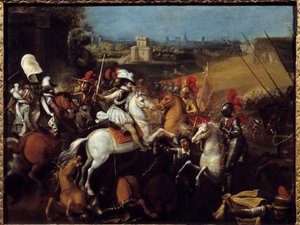 Oorlog van Religie: Koning Hendrik IV (1533-1610) bij de Slag van de Arques op 21 september