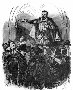 Godsdienstoorlogen: de samenzwering van Amboise in 1560 (Hugenoten samenzwering geïnspireerd door de Prins van Condé en geleid door La Renaudie, die probeerde de jonge François II te verwijderen van de invloed van de Guise).