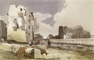 Wasvrouwen bij de Lavoirs aan de Quai Montebello, c.1840