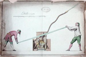 Waterpomp voor het blussen van branden, midden 18e eeuw door French School