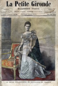Wilhelmina van Oranje-Nassau (1880-1962), Koningin der Nederlanden van 1890 tot 1948, dochter van Willem III, zij deed afstand van de troon ten gunste van haar dochter Juliana. Omslag van 