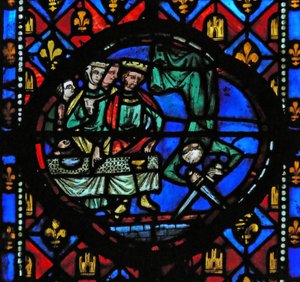 Raam Ew-L met een scène uit het leven van St. Johannes de Doper: Salome danst voor Herodes