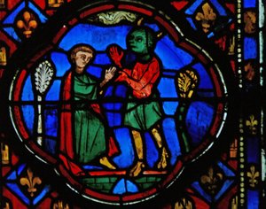 Raam Ew-R met Theophilus met een duivel