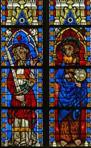 Raam Narthex S met St. Johannes de Doper en St. Paulus door French School