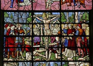 Raam met afbeelding van de Marteling van Sint-Denis