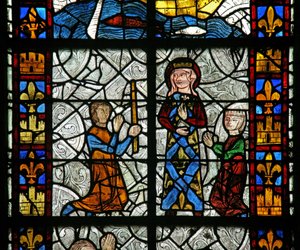 Ruit n1 met Sint Radegonde: Een genezing bij het graf van de heilige; van jicht? (Waarschijnlijk niet de traditionele Godas-genezing) door French School