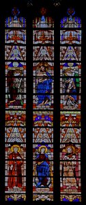 Raam w0 met Christus en vijf heiligen waaronder Sint Helena door French School