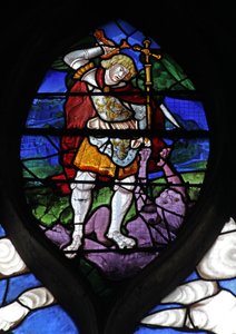 Raam w10 met afbeelding van St. Michael door French School