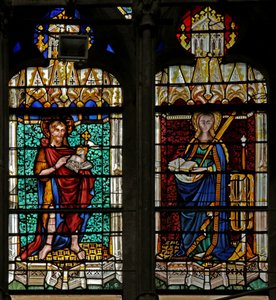 Raam met St. John Baptist en St. Catherine